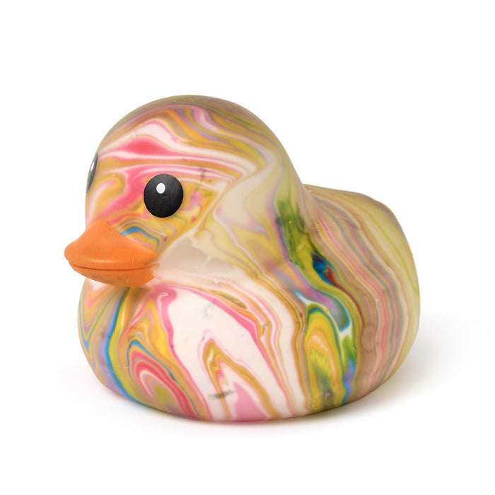 Jumbo Squishy Rainbow Marbled Duckie