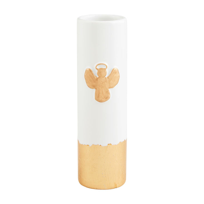 Angel Painted Gold Bud Vase