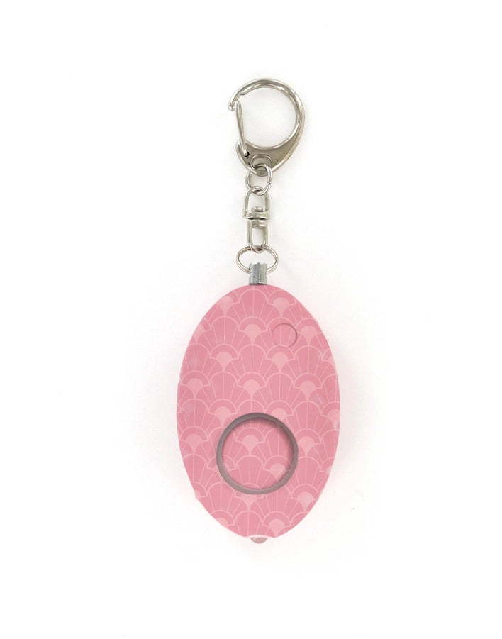 Pink scallop-pattern egg-shaped alarm keychain