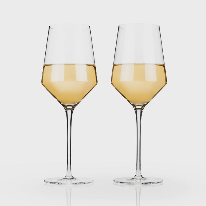 Raye Angled Crystal Chardonnay Glasses Set of 2