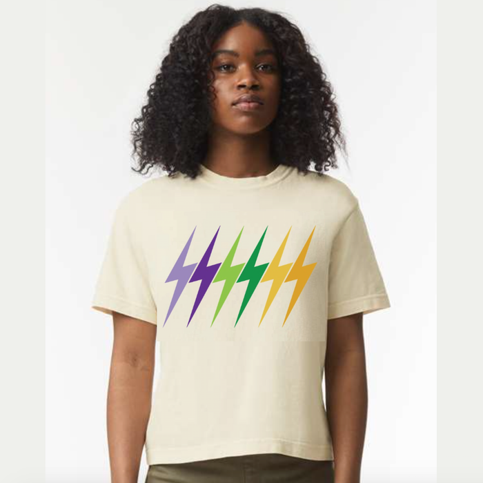 Mardi Gras Bolt Tee - Ivory