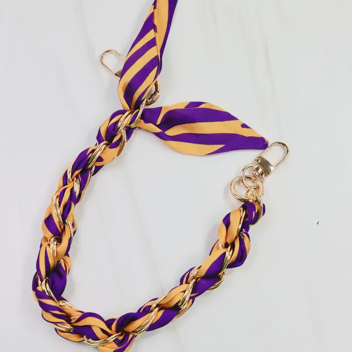 Serafina Scarf Purse Chain Purple Gold