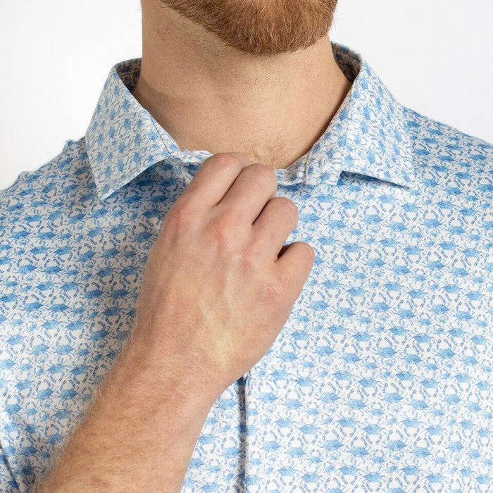 Men's Chesapeake Crab Performance Polo Blue/White