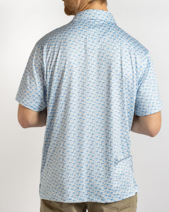 Men's Chesapeake Crab Performance Polo Blue/White