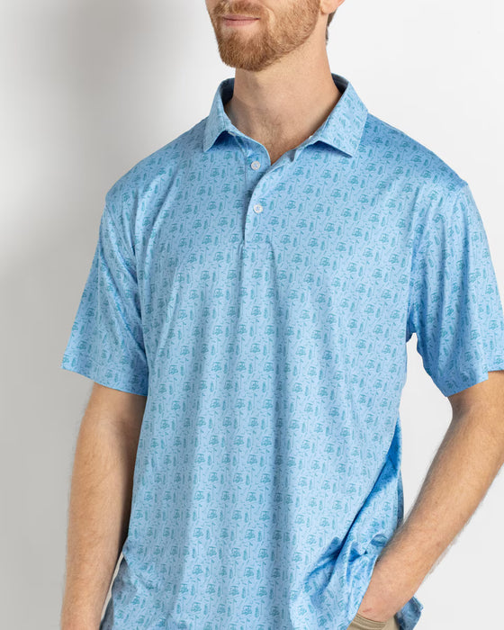 Men's Tee Off Performance Polo Blue/Green