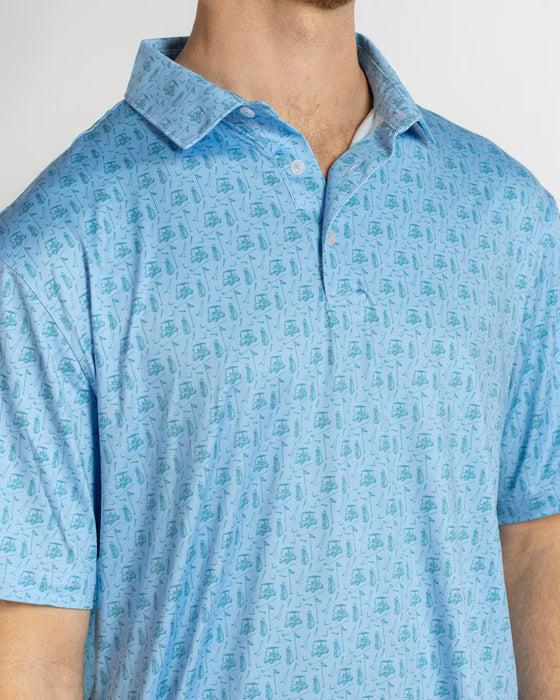 Men's Tee Off Performance Polo Blue/Green