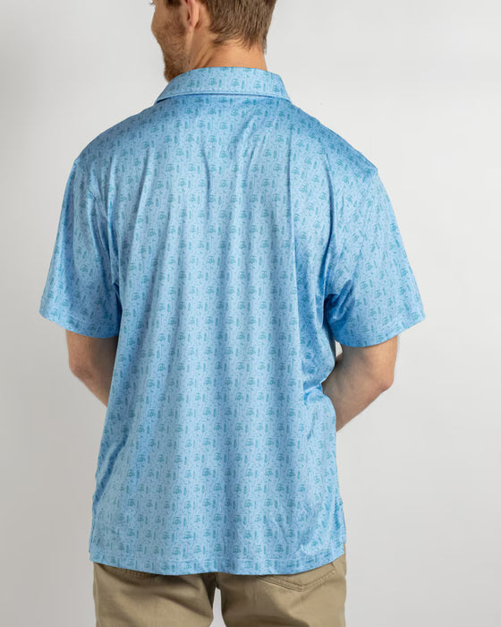 Men's Tee Off Performance Polo Blue/Green