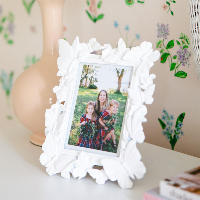 White Butterfly 5x7 Photo Frame