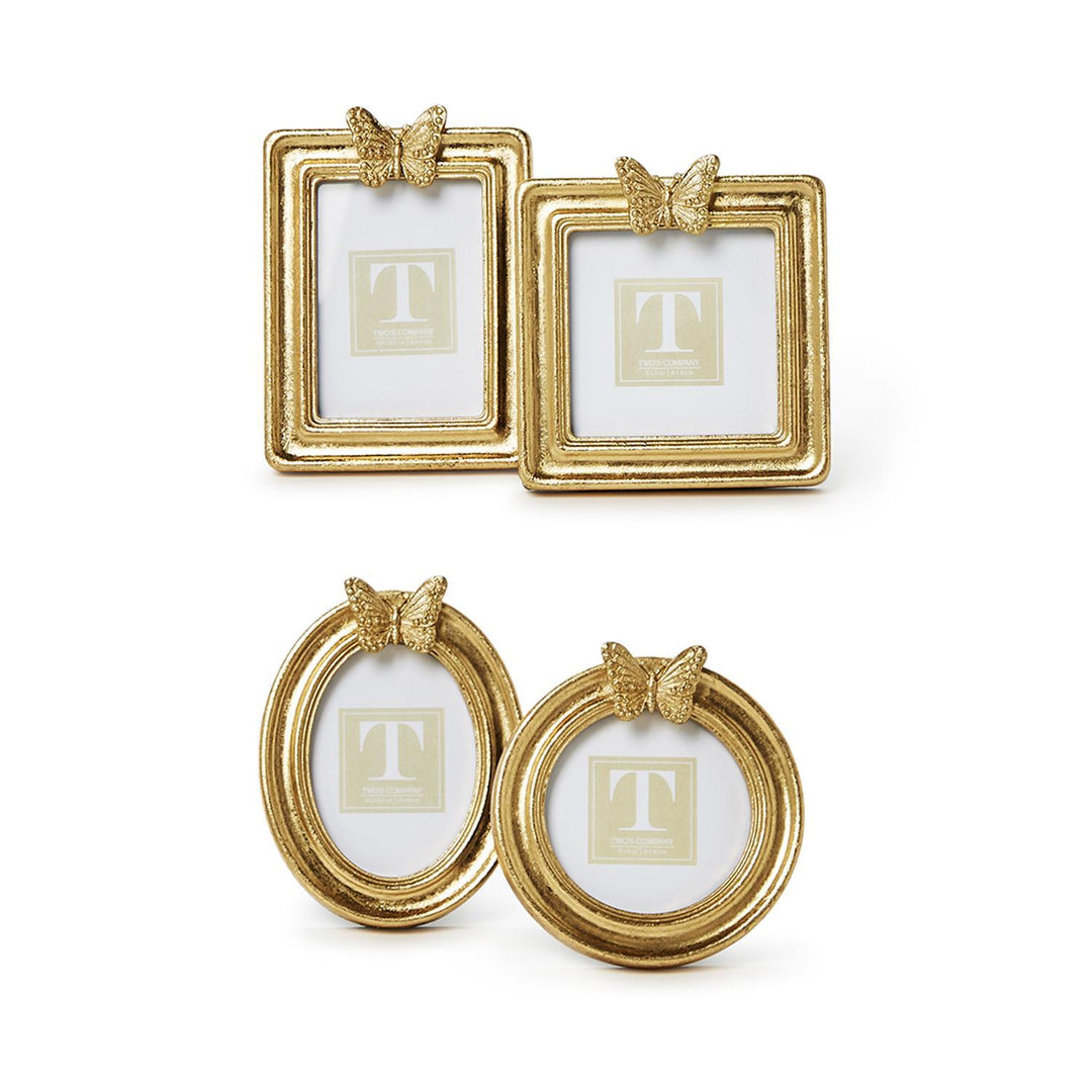 Gold-finished decorative frames by Two&