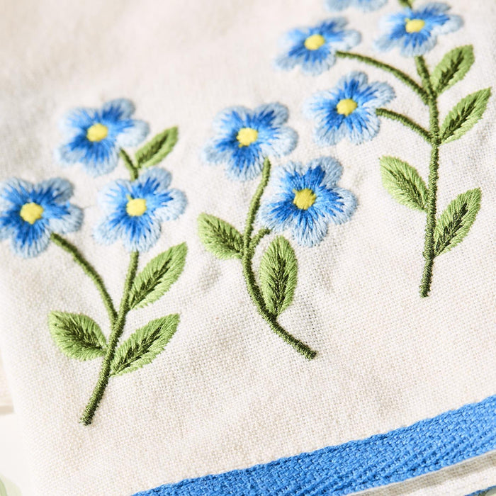 Forget-Me-Not Embroidered Dish Towel