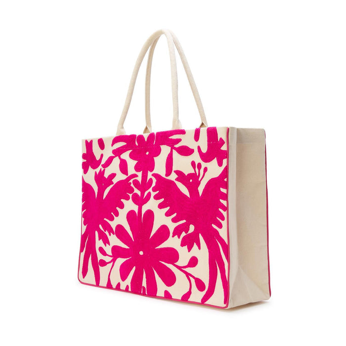 Flora and Fauna Embroidered Tote Bag