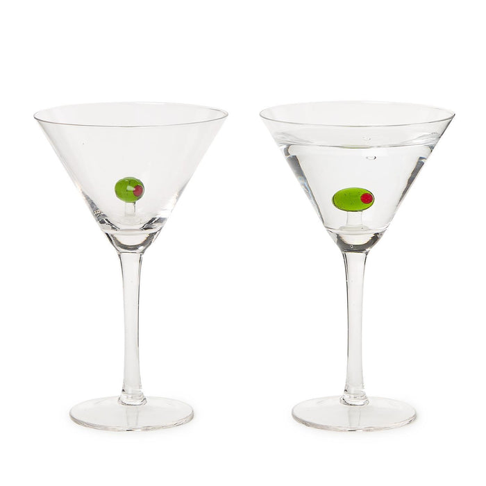 Martini Glass with Olive 8 oz