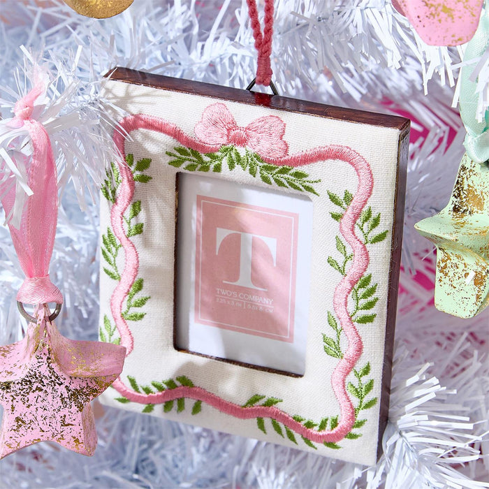 Holiday Embroidered Photo Frame Ornament