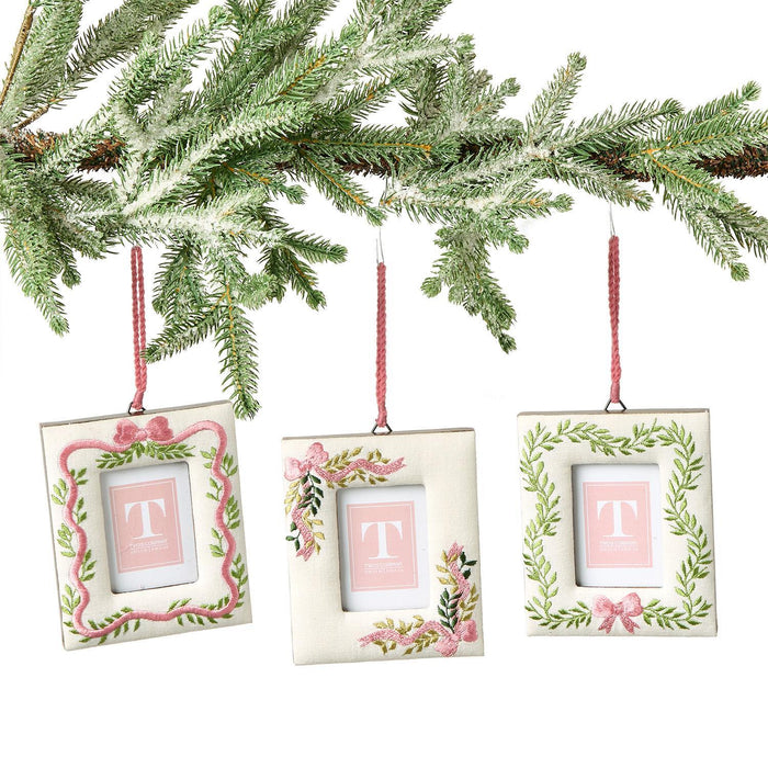 Holiday Embroidered Photo Frame Ornament