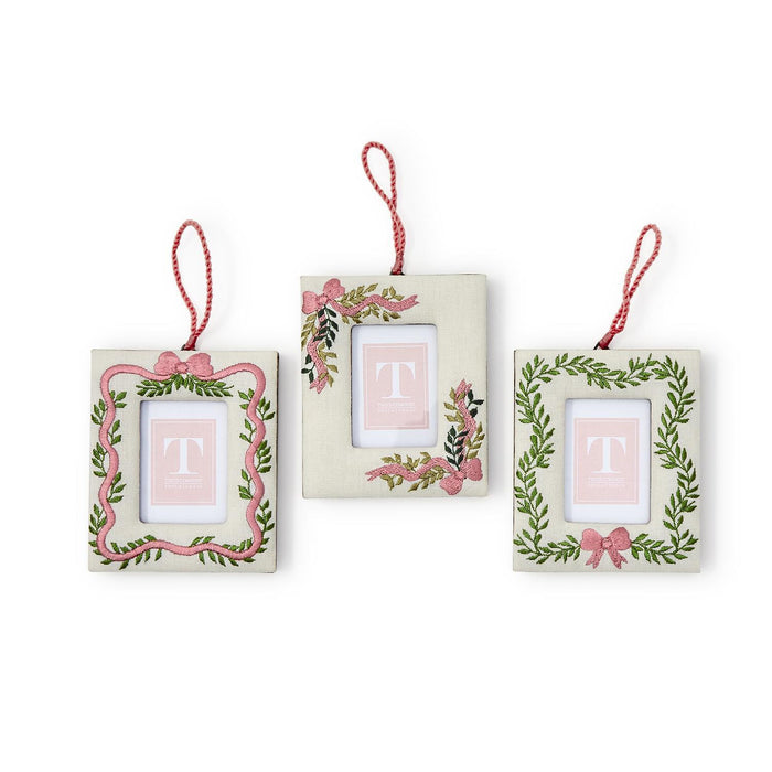 Holiday Embroidered Photo Frame Ornament