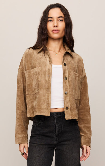 All Day Cropped Suede Jacket