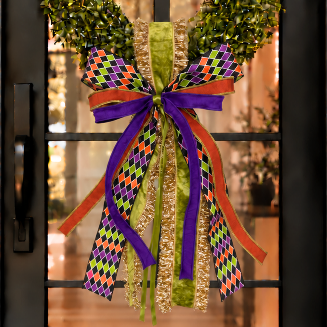 Halloween Diamond Sash &amp; Bow