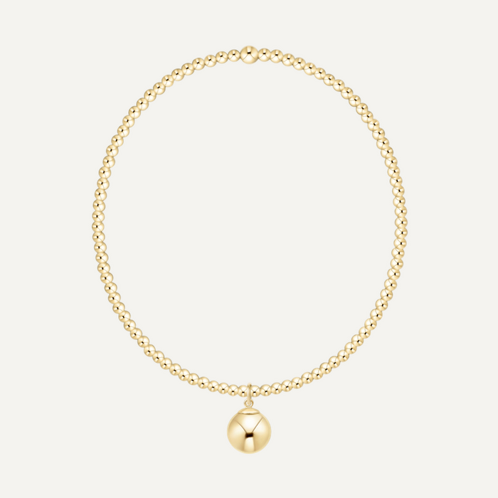 Gold 2mm Bracelet Gold 8mm Charm