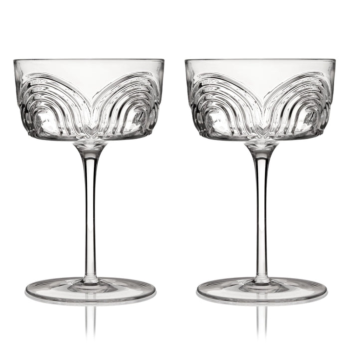 Deco Beau Crystal Cocktail Coupes Set of 2
