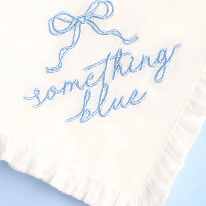 Something Blue Embroidered Handkerchief