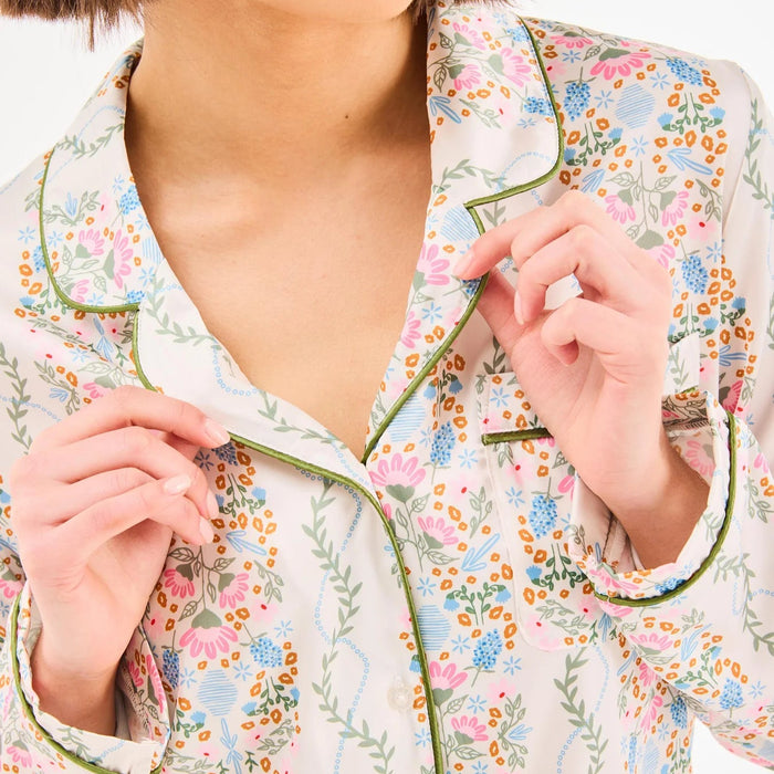 Charlotte Ivy Lane Ivory Satin PJ Set