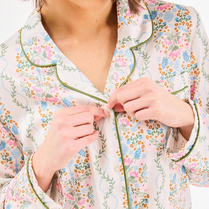 Charlotte Ivy Lane Ivory Satin PJ Set