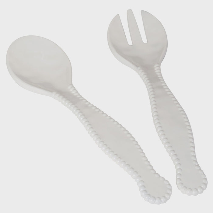 Perlette Cream Salad Servers Set of 2