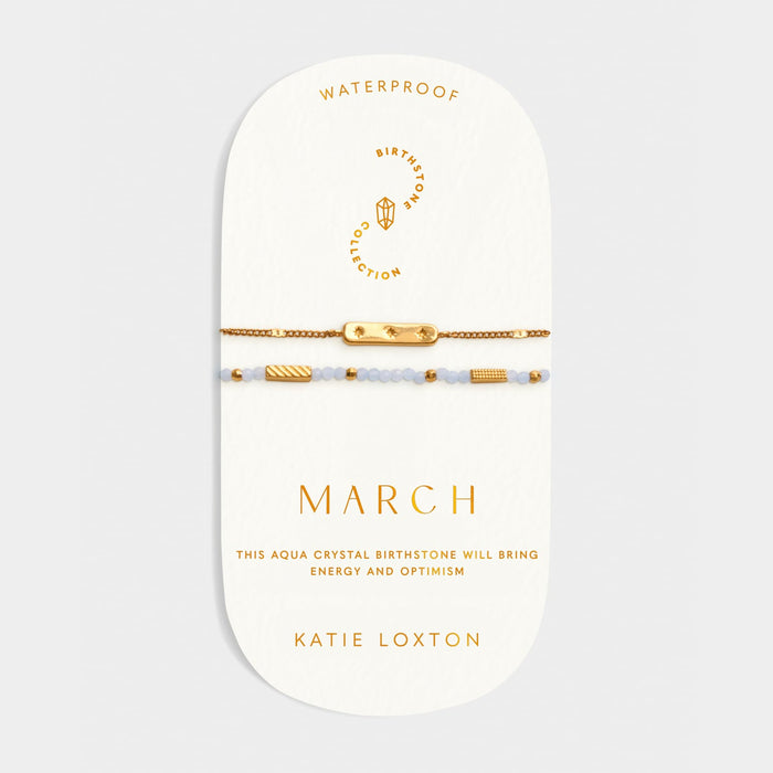 Birthstone Bracelet - March - Aqua Crystal
