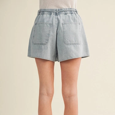 Folded Asymmetric Self-Tie Waist Skort