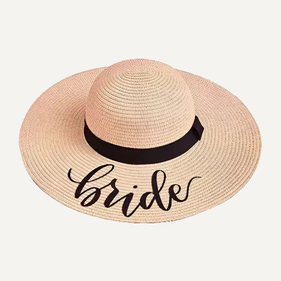 Bride sun hat ? Bride Sun Hat - embroidered straw hat – xo, Fetti main image 2