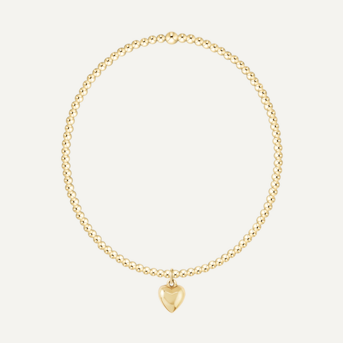 Gold 2mm Bracelet Love Plush Small Gold Charm