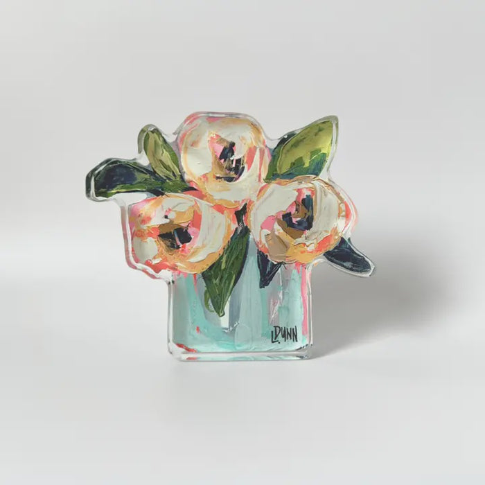 Pink and White Peonies Bloom Block