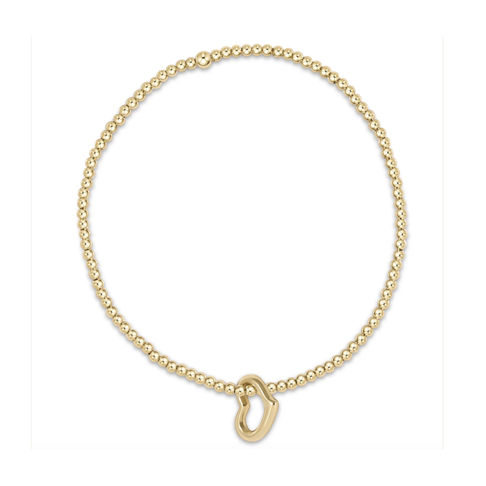Gold 2.5mm Bracelet Love Gold Charm