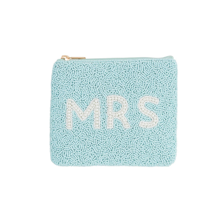 Mrs Blue Beaded Pouch