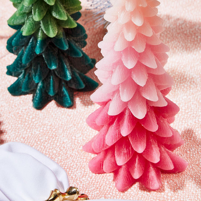 Ombré Christmas Tree Candle