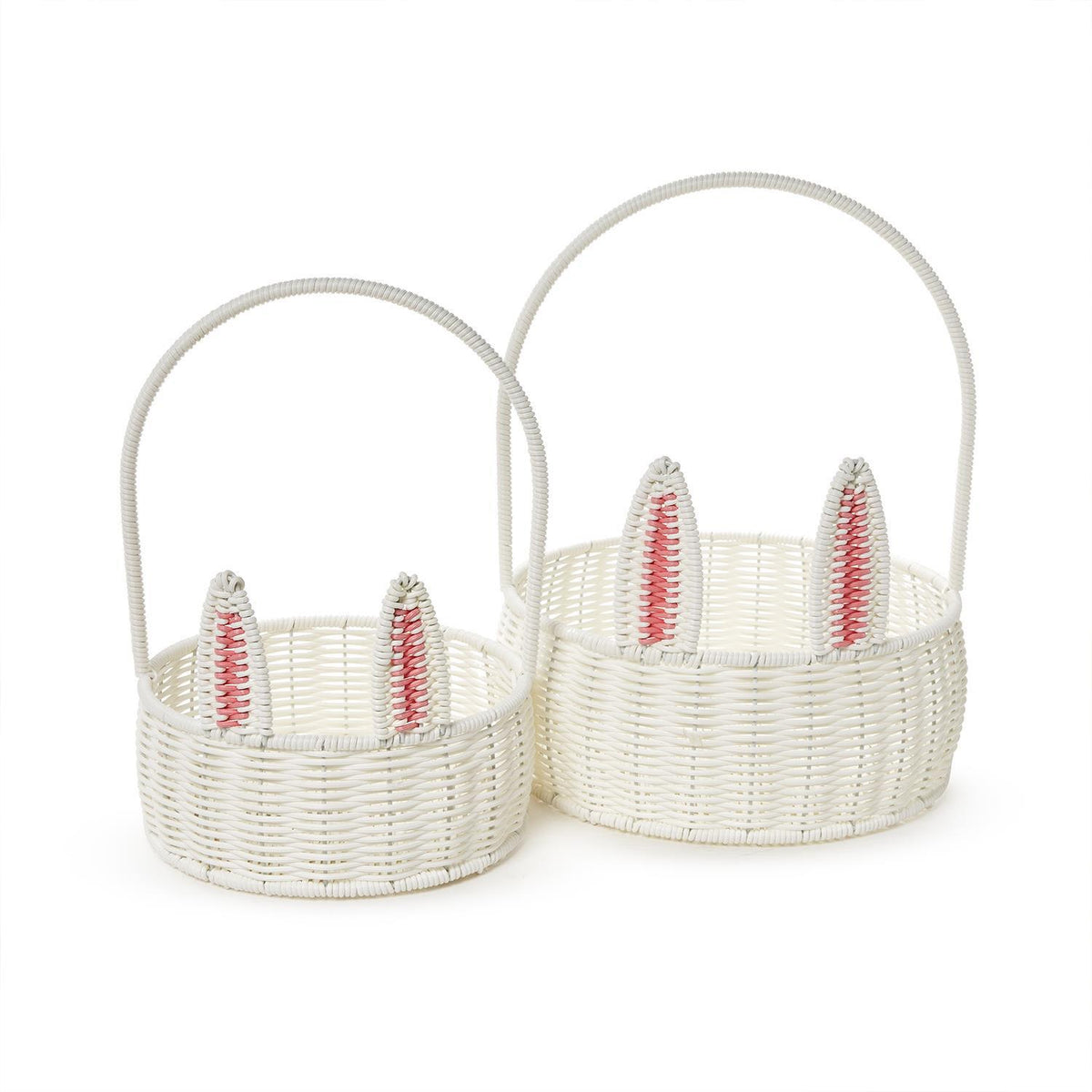 Faux Wicker White Bunny Basket — The Basketry by Phina