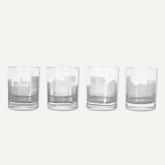 Creole Cottage Rock Glasses (Set of 4)