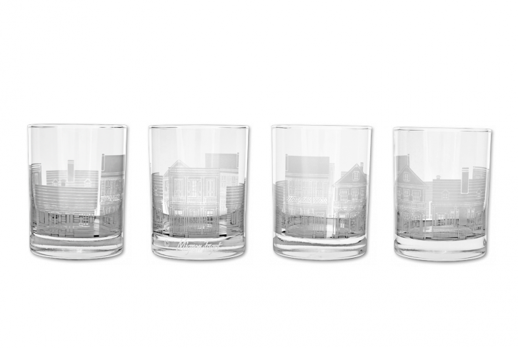 Creole Cottage Rock Glasses, Set of 4