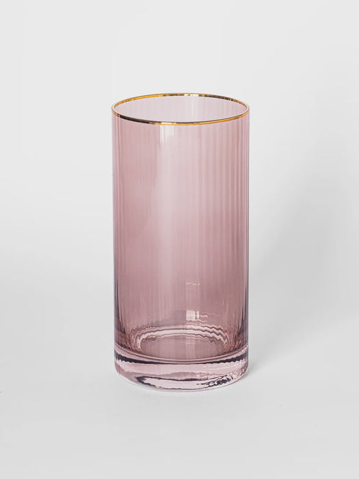 Ribbed Mauve Water Glass