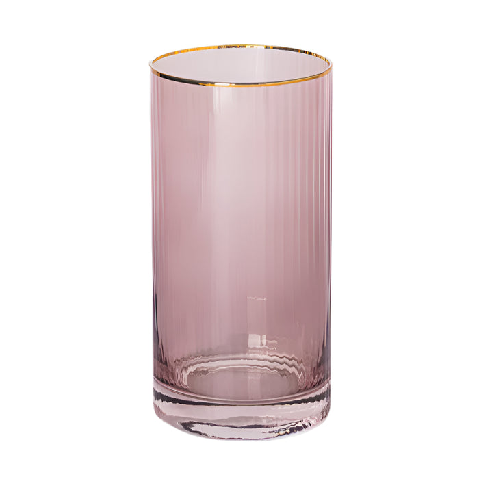 Ribbed Mauve Water Glass