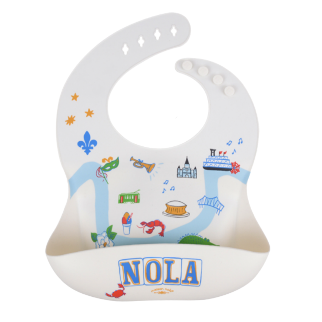Silicone Bib - NOLA Map