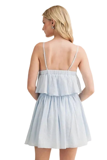 Textured Woven Paneled Mini Dress