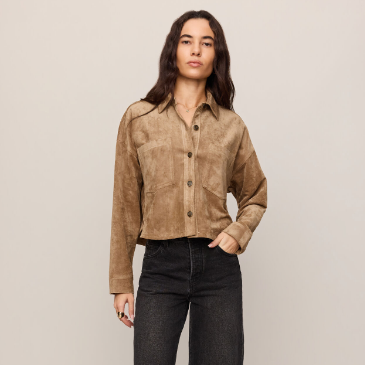 All Day Cropped Suede Jacket