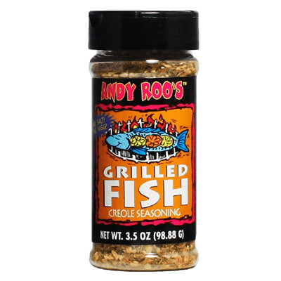 Andy Roo's Grilled Fish Creole Seasoning shaker, 3.5 oz