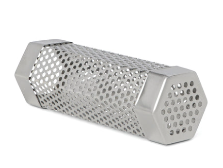 Hexagonal perforated stainless steel smoker tube