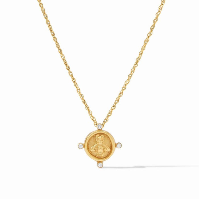 Bee Cameo Solitaire Necklace