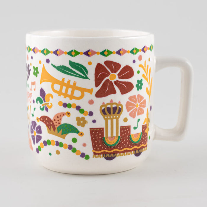 Mardi Gras Flowers Mug