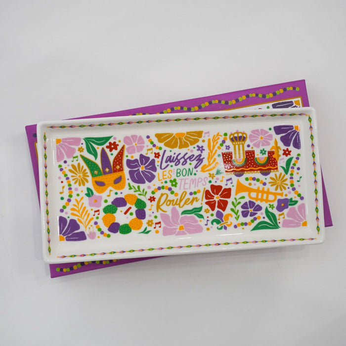 Colorful decorative box with intricate patterns on a white background
