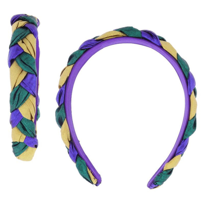 Braided Metallic Green, Purple, Gold Headband