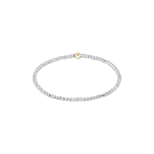 Bright Silver Faced Hematite 2mm Bead Bracelet